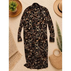 Bryanni Collection Abstract Swirl Duster Cardigan Maxi Jacket M